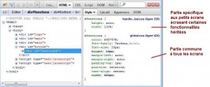 Figure 5 : héritage de style de la balise « fonction » mis en évidence à l’aide de Firebug