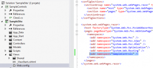 Figure 3 : enregistrement du namespace contenant le composant